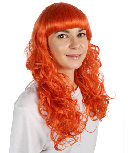 HPO Women's Wig for Fancy Anti-Hero Girl | Long Curly Party Ready Fancy Halloween Wigs | Premium Breathable Capless Cap