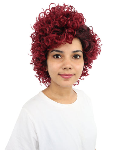 HPO Women's Burgundy Rod Set Wig | Salon Styling Hair Set Natural | Durable, Flexible Rods for Curling, Twisting & Protective Hairstyles