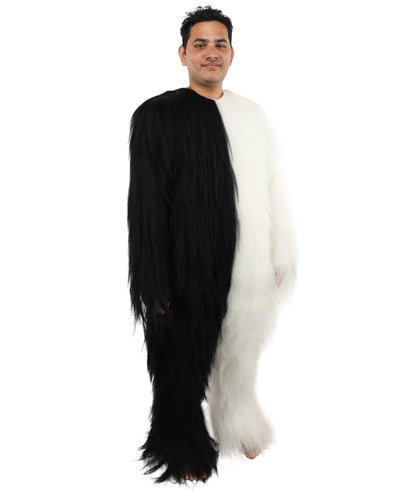 HPO  Extreme Hairy Person Two Part Costume, Mask and Bundle Set - Full-Body Hair Suit Extra-Long Costume Wig for Halloween, Cosplay & Parties - Multiple Color Options