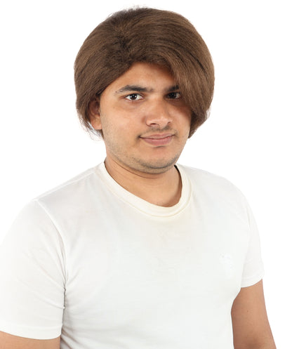 HPO Men’s Blonde Wig with Long Side Bangs  | Flame-retardant Synthetic | Ideal for Cosplay, Halloween & Party Looks