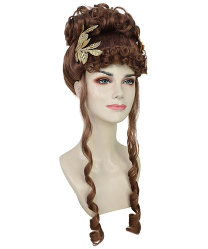 Women's Laurel Leaf Headpiece with Gold Wig | Roman & Greek Goddess-Inspired Accessory for Halloween & Themed Events | Premium Synthetic Hair with Adjustable Fit