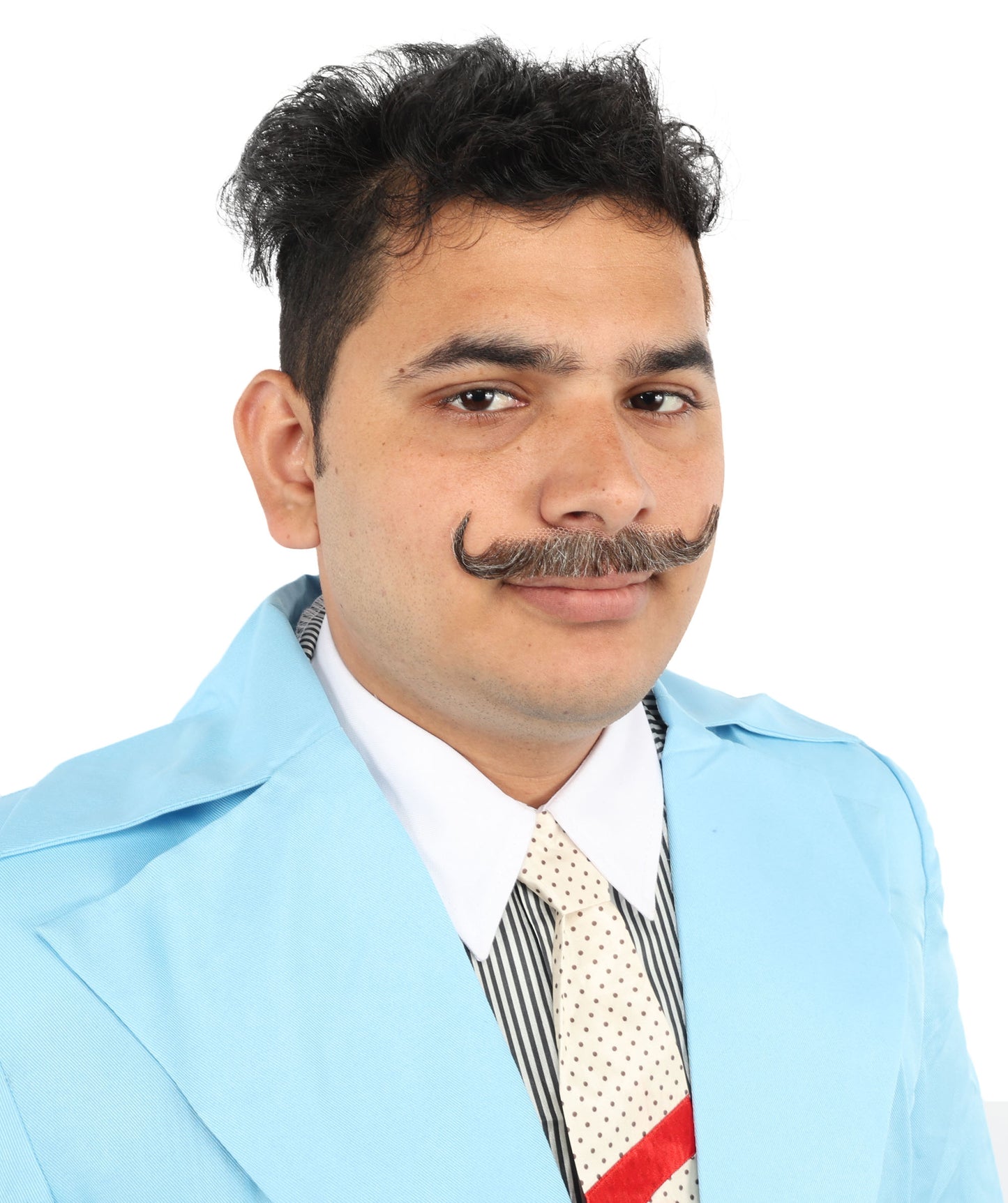 HPO Men's Classic Holiday Doc Mustache | Multiple Colors | Novelty False Facial Hair | Costume Accessory for Adults