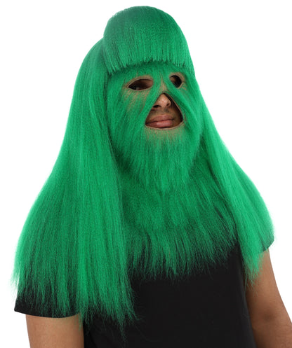 HPO Unisex Extreme Hairy Person Costume, Mask and Bundle - Full-Body Hair Suit Extra-Long Ash Brown Costume Wig for Halloween, Cosplay & Parties