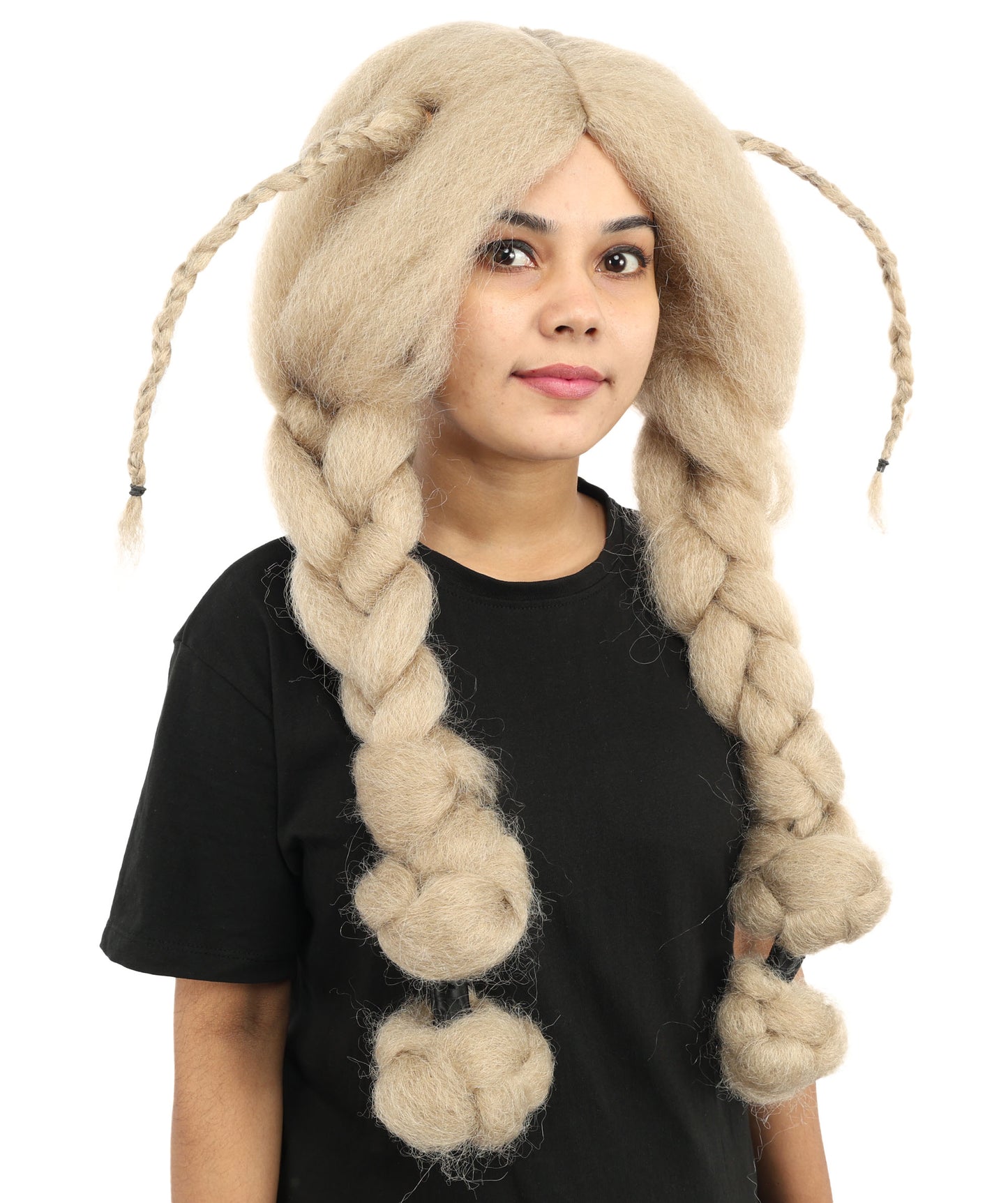 HPO Women’s Dark Blonde Braided Wig – Princess Inspired Extra Long Braids for Cosplay, Fantasy Hair | Warrior Hairpiece for Themed Events, Costume Parties & Creative Dress Up