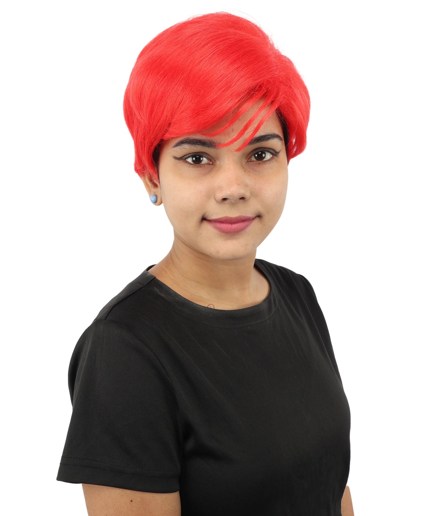 HPO Adult Women’s Short Black Wig | 10 Inch, Sleek and Smooth Bob Hairpiece | Ideal for Cosplay, Costume, and Themed Events