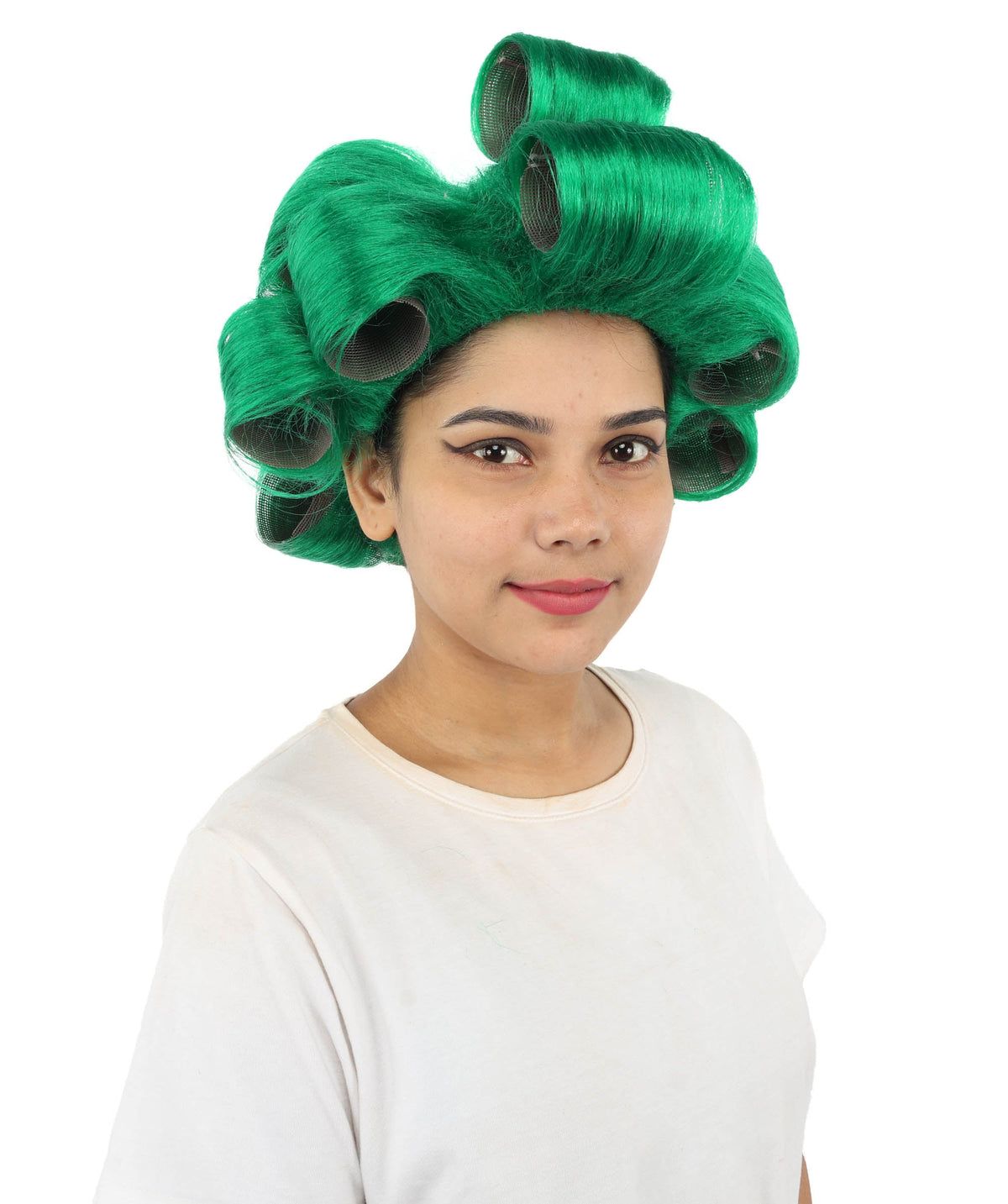 HPO Adult Women's Retro Roller Set Pink Wig | Multiple Color Options, create of synthetic fiber, large cylindrical curler texture, capless cap | Party, Halloween, theater, drag, performance, costume events