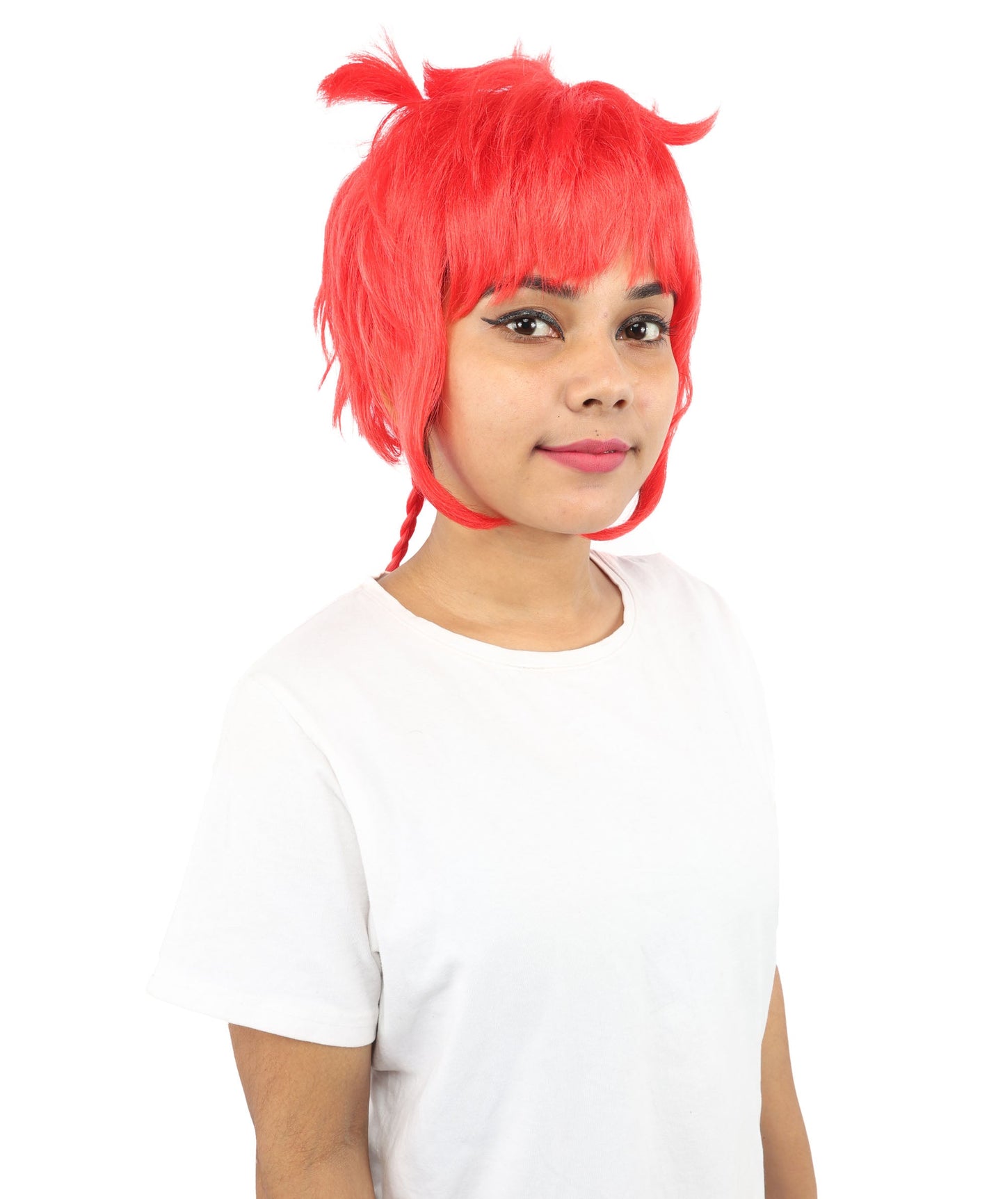 HPO Adult Women's Animal Ear Braided Wig | Multiple Color Options | Synthetic fiber, short bob with sculpted ears and long micro-braids, breathable base | Party, Halloween, theater, drag, performance, costume events