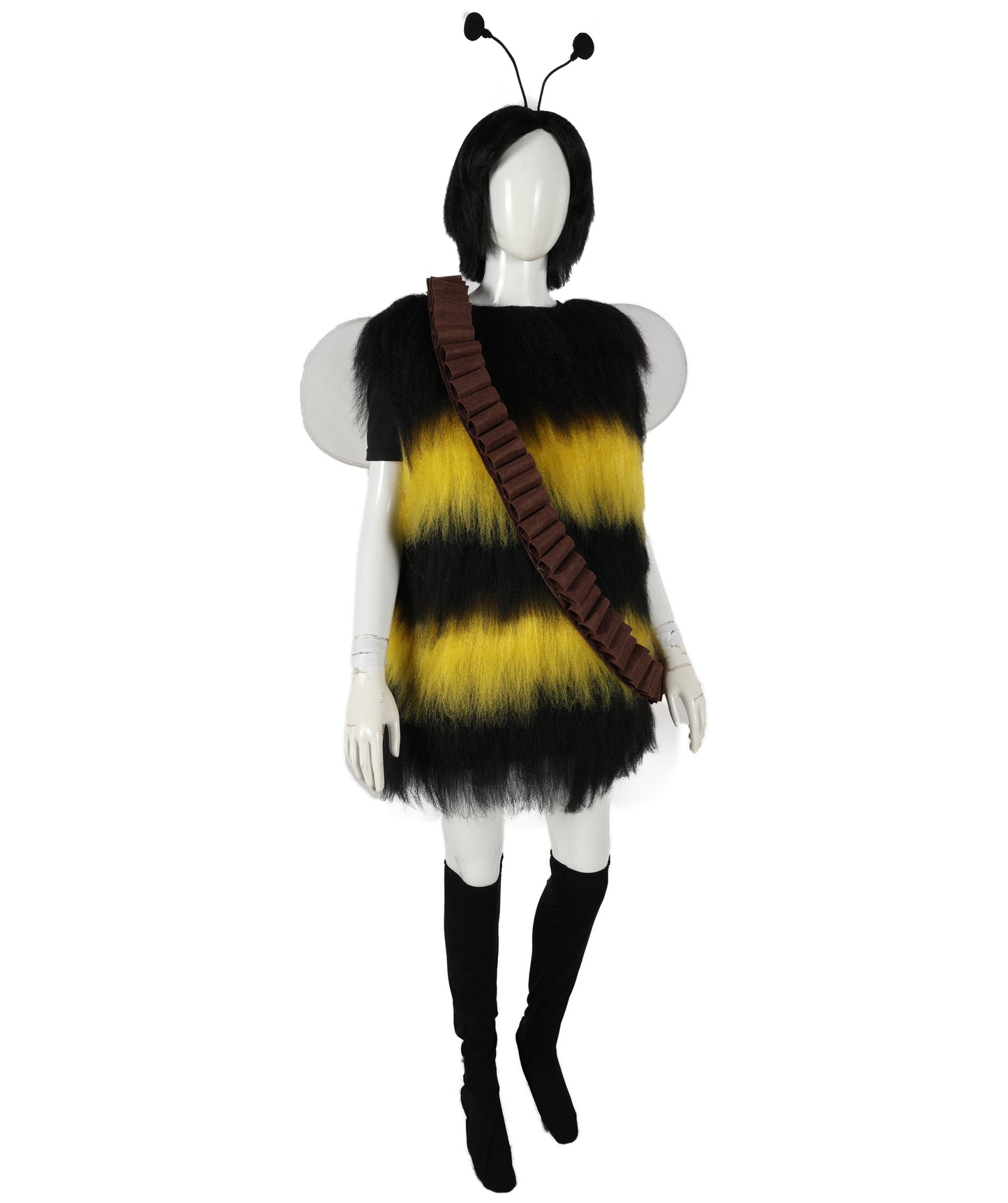 HPO Multicolor Short Killer Bee Costume | Suitable for Halloween | Synthetic Fabric