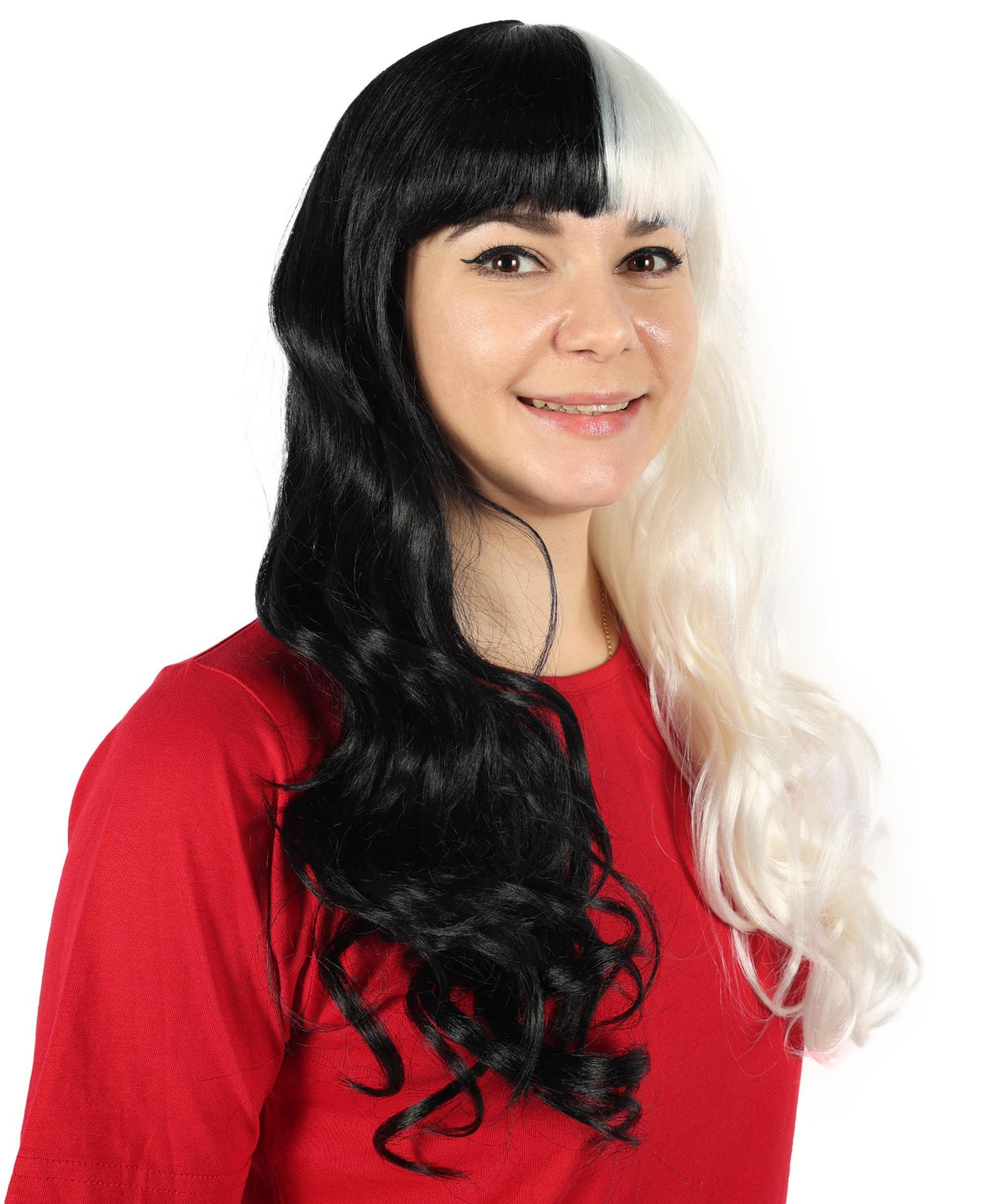 Singer Womens Long Wig | Wavy Pink & Black Wig | Premium Breathable Capless Cap