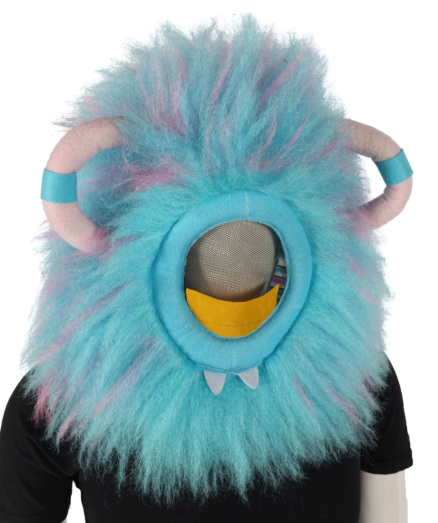 HPO Unisex Furry Blue Monster Plush Costume Set – Head Mask & Full Suit| Perfect for Halloween| Flame-retardant Synthetic Fabric