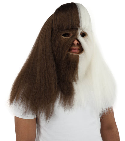 HPO  Extreme Hairy Person Two Part Costume, Mask and Bundle Set - Full-Body Hair Suit Extra-Long Costume Wig for Halloween, Cosplay & Parties - Multiple Color Options