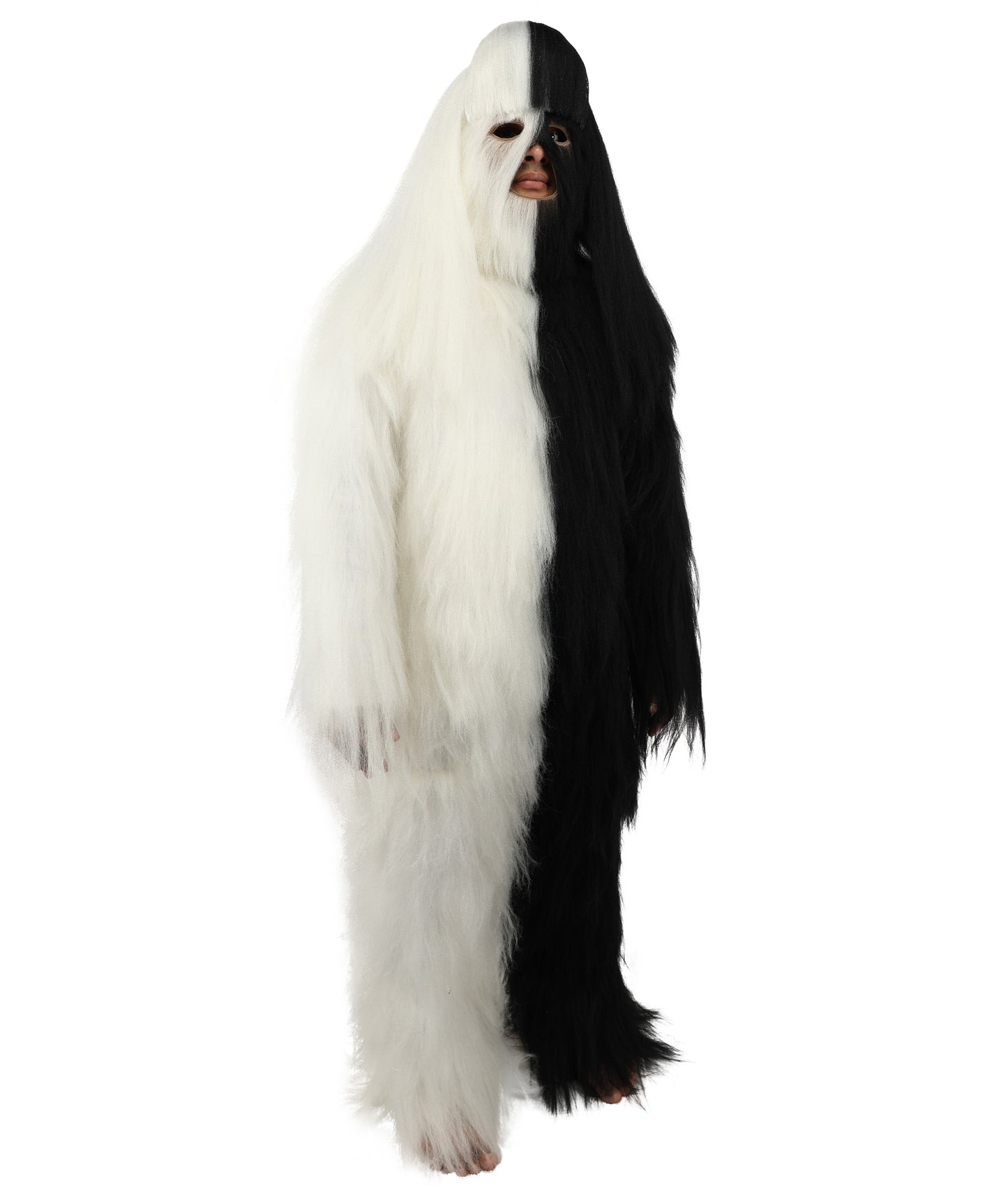 HPO  Extreme Hairy Person Two Part Costume, Mask and Bundle Set - Full-Body Hair Suit Extra-Long Costume Wig for Halloween, Cosplay & Parties - Multiple Color Options