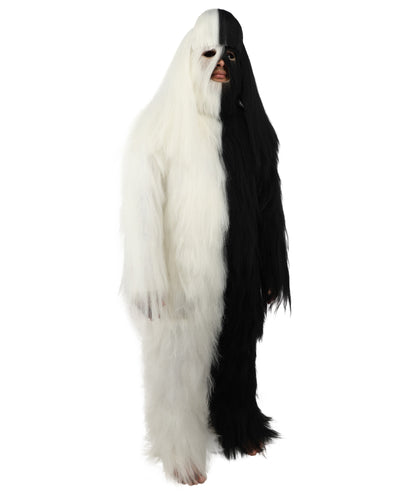 HPO  Extreme Hairy Person Two Part Costume, Mask and Bundle Set - Full-Body Hair Suit Extra-Long Costume Wig for Halloween, Cosplay & Parties - Multiple Color Options