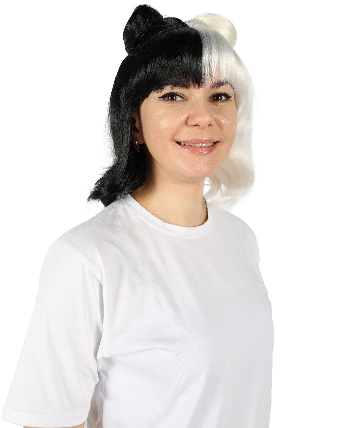 HPO Space Buns | Women's Multiple Straight Shoulder Length Trendy Space Buns Wig