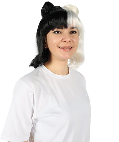 HPO Space Buns | Women's Multiple Straight Shoulder Length Trendy Space Buns Wig