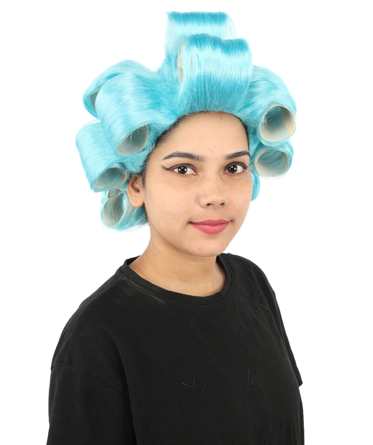 HPO Adult Women's Retro Roller Set Pink Wig | Multiple Color Options, create of synthetic fiber, large cylindrical curler texture, capless cap | Party, Halloween, theater, drag, performance, costume events