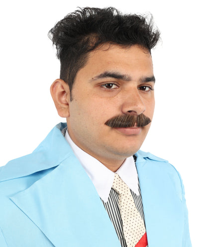 HPO | Premium Human Facial Hair Golden Mustache For Men | Multiple Colors Option