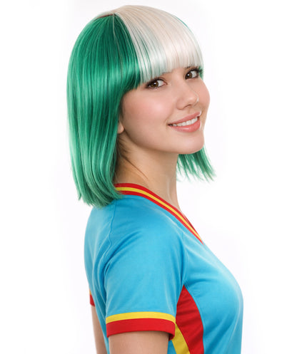 Women Patriotic Nigeria Flag Bob Wig | Premium Breathable Capless Cap