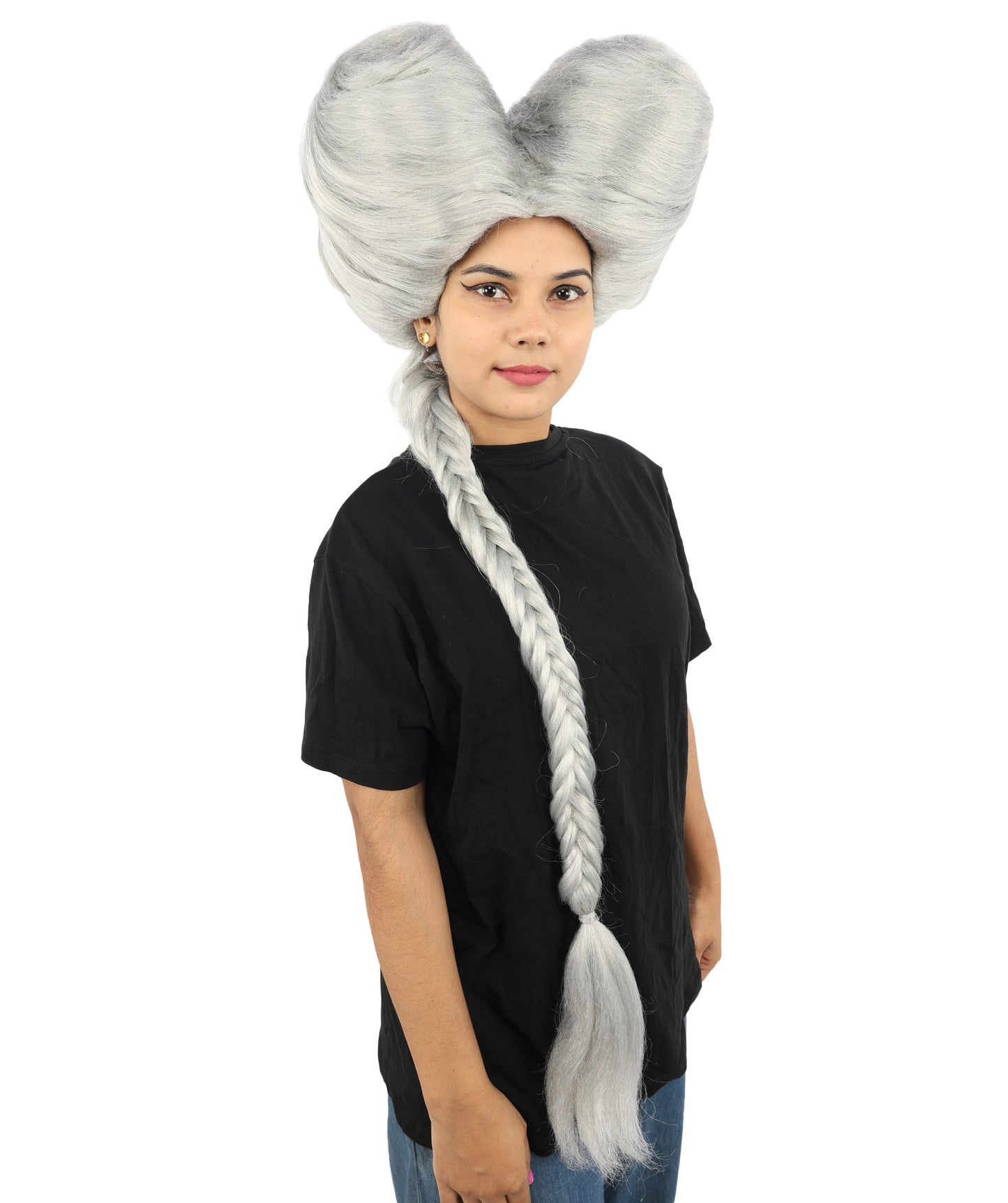 HPO Women’s Extra Long Golden Brown Count Dracula Wig | 42 Inch Synthetic Hairpiece Ideal for Gothic Noble Costume Halloween Cosplay Party Fancy Dress