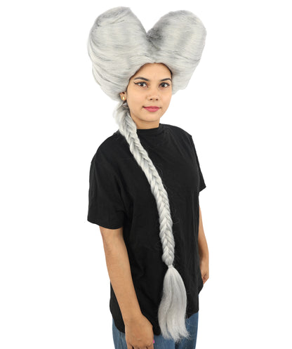 HPO Women’s Extra Long Golden Brown Count Dracula Wig | 42 Inch Synthetic Hairpiece Ideal for Gothic Noble Costume Halloween Cosplay Party Fancy Dress