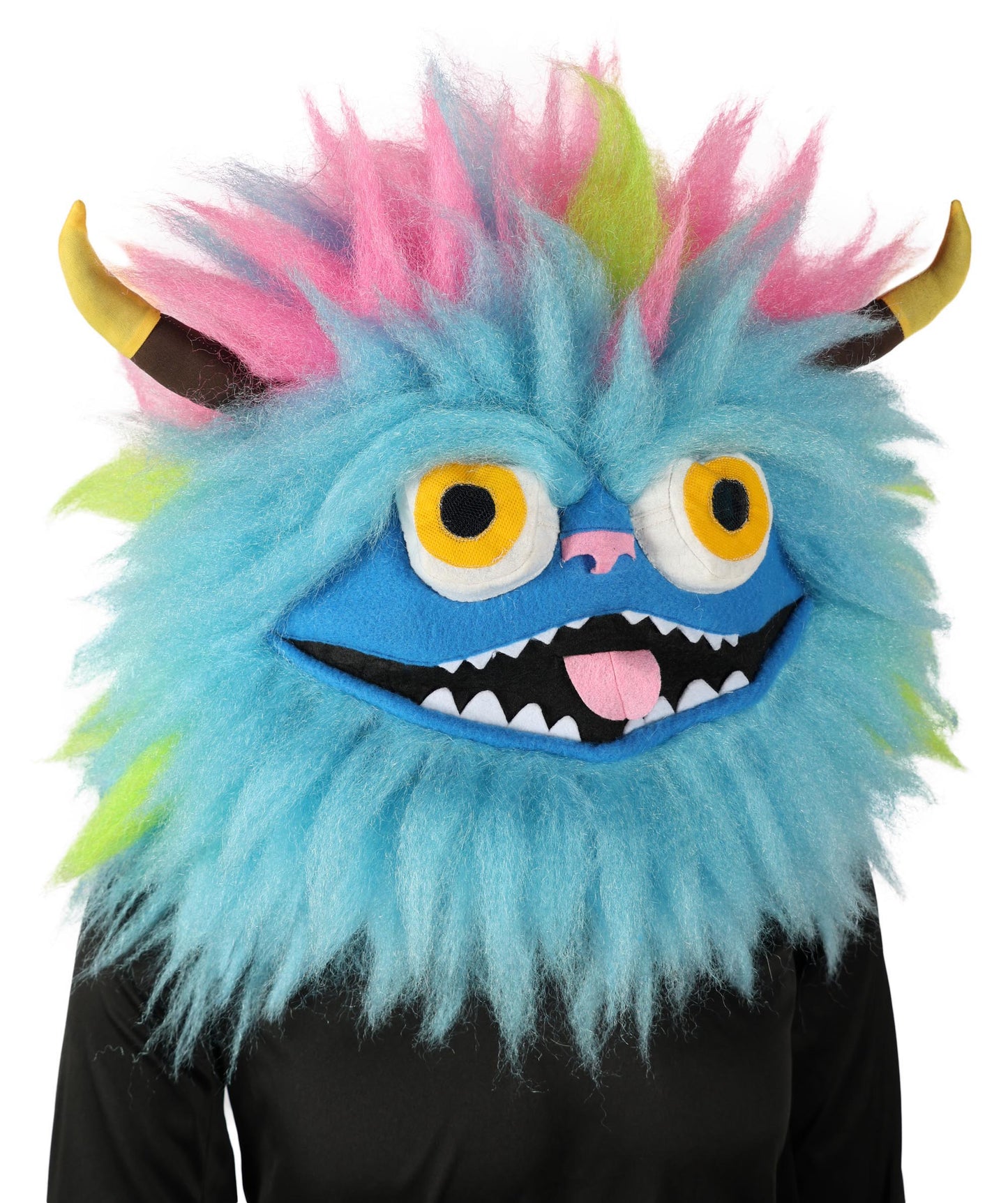 HPO Adult Unisex Furry Rainbow Monster Costume & Bundel Set with Mask | Perfect for Halloween| Flame-retardant Synthetic Fabric
