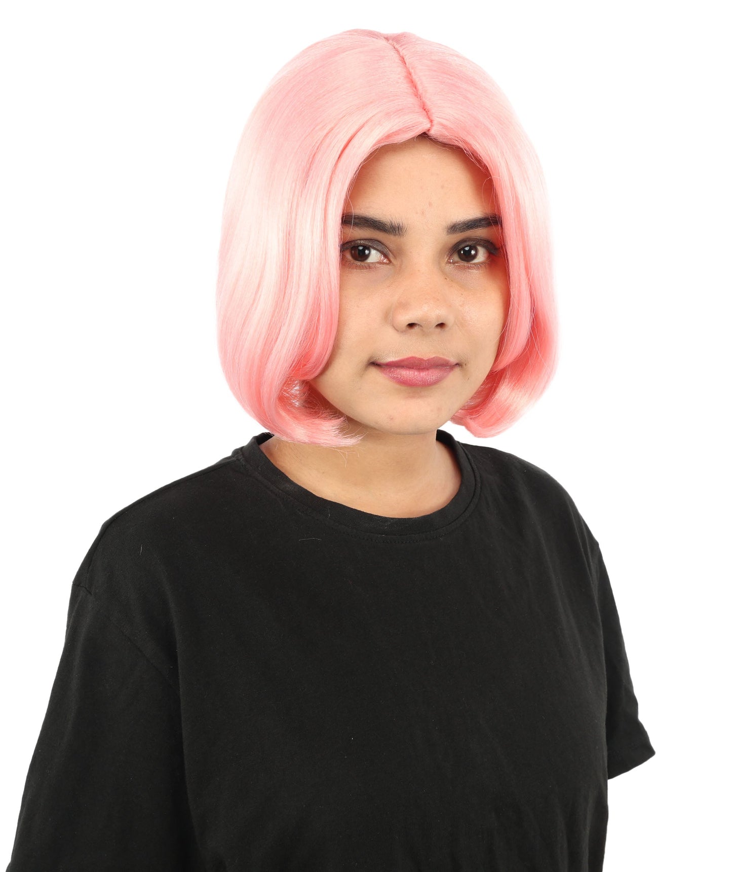 Adult Women's Two-Tone Bob Wig | Multiple Color Options | Short Straight Blunt Cut Inspired by American Pop Artist Look | Natural Hairline for Halloween and Cosplay