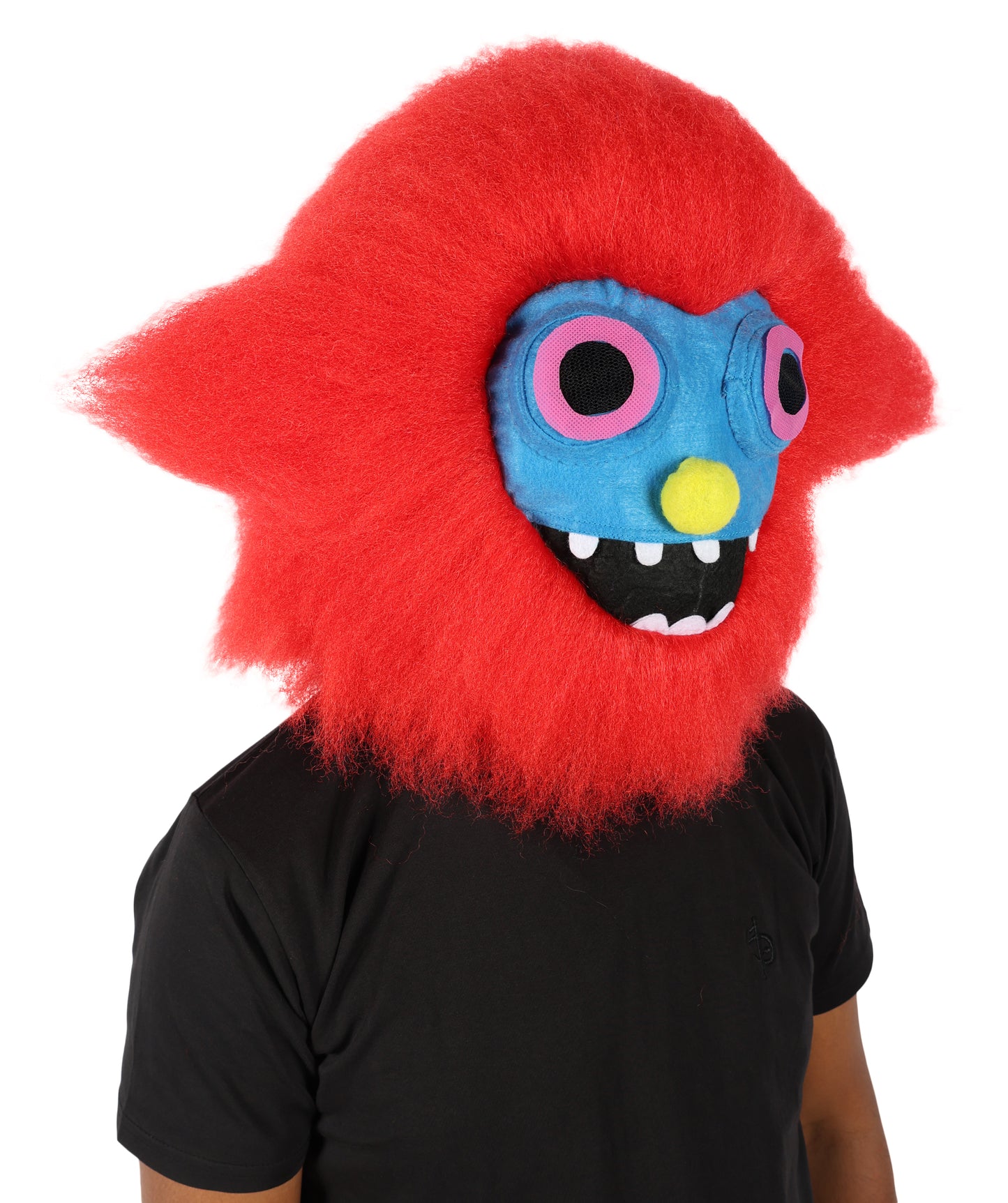 HPO Unisex Red Furry Monster Costume Set Full-Body Plush Cosplay Suit with Mask & Oversized Feet| Perfect for Halloween| Flame-retardant Synthetic Fabric