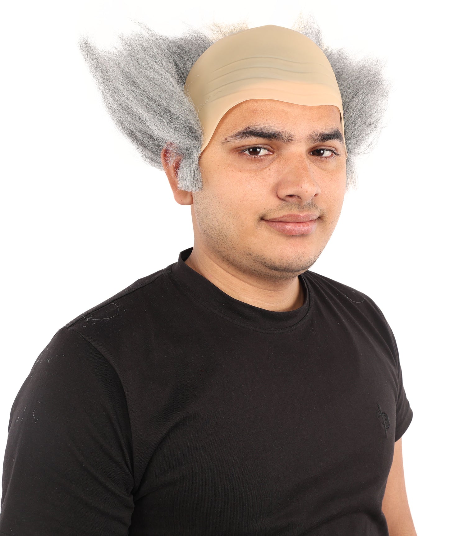 HPO Director Short Grey Wig with Skin Cap – 7 Inch Puffy Side Hair Wig for Men | Synthetic Wig for Theater, Parties, and Costume Events