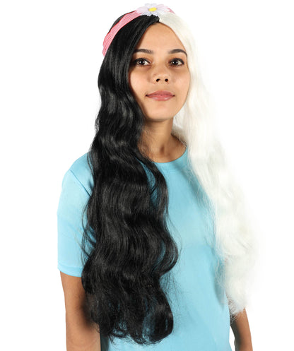 HPO Women's 60's Long Multiple Hippie Groovy Wig, Flame-retardant Synthetic Fiber