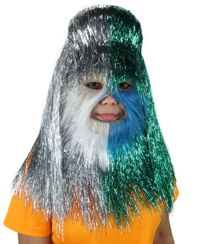 HPO Teen Extreme Hairy Two Part Costume Bundle & Mask Set - Full-Body Hair Suit Extra-Long Costume Wig for Halloween, Cosplay & Parties - Multiple Color Options