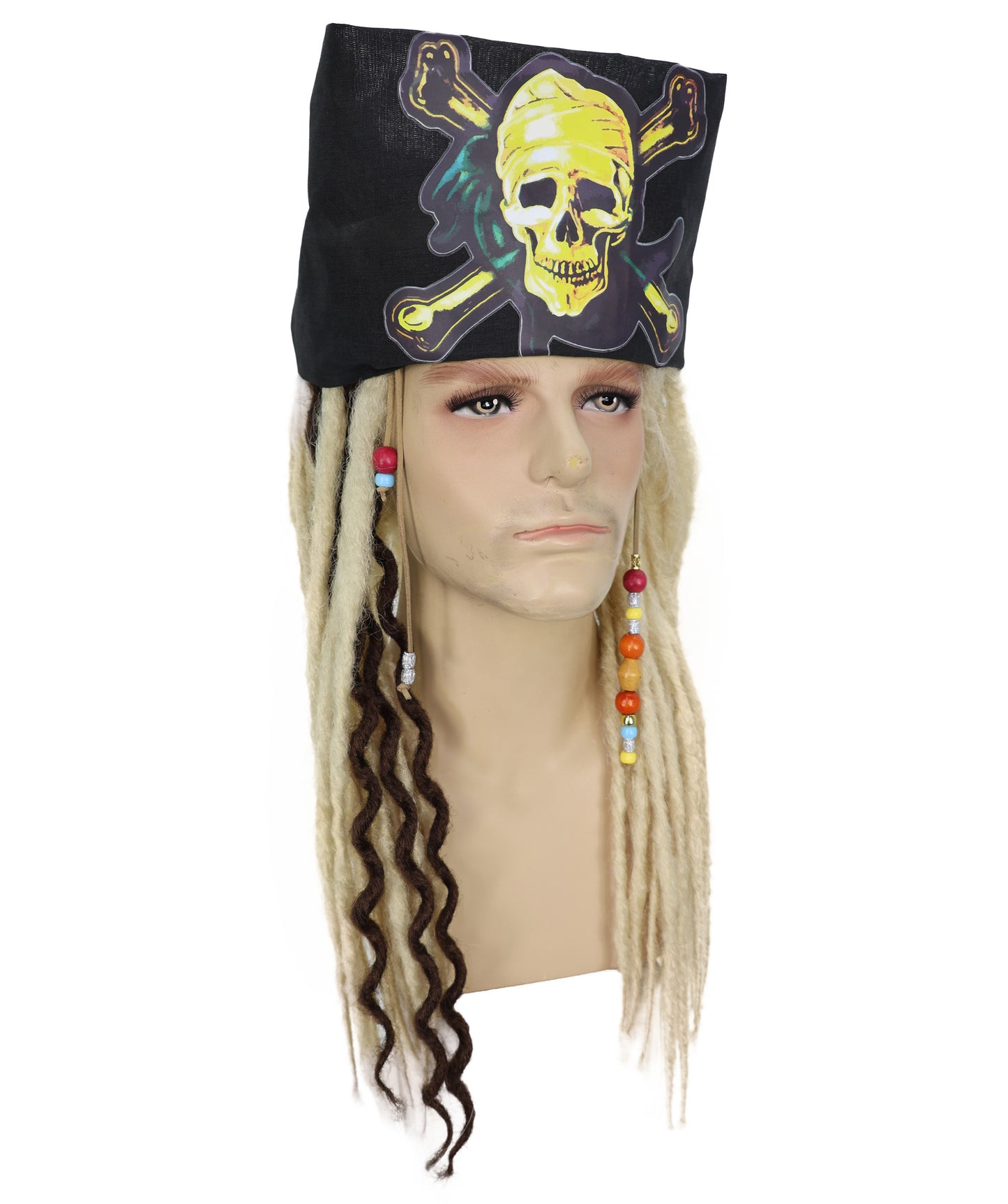 HPO Men's Pirate Dreadlocks Multicolor Options Wig | Halloween and Cosplay Wig | Flame-retardant Synthetic Fiber