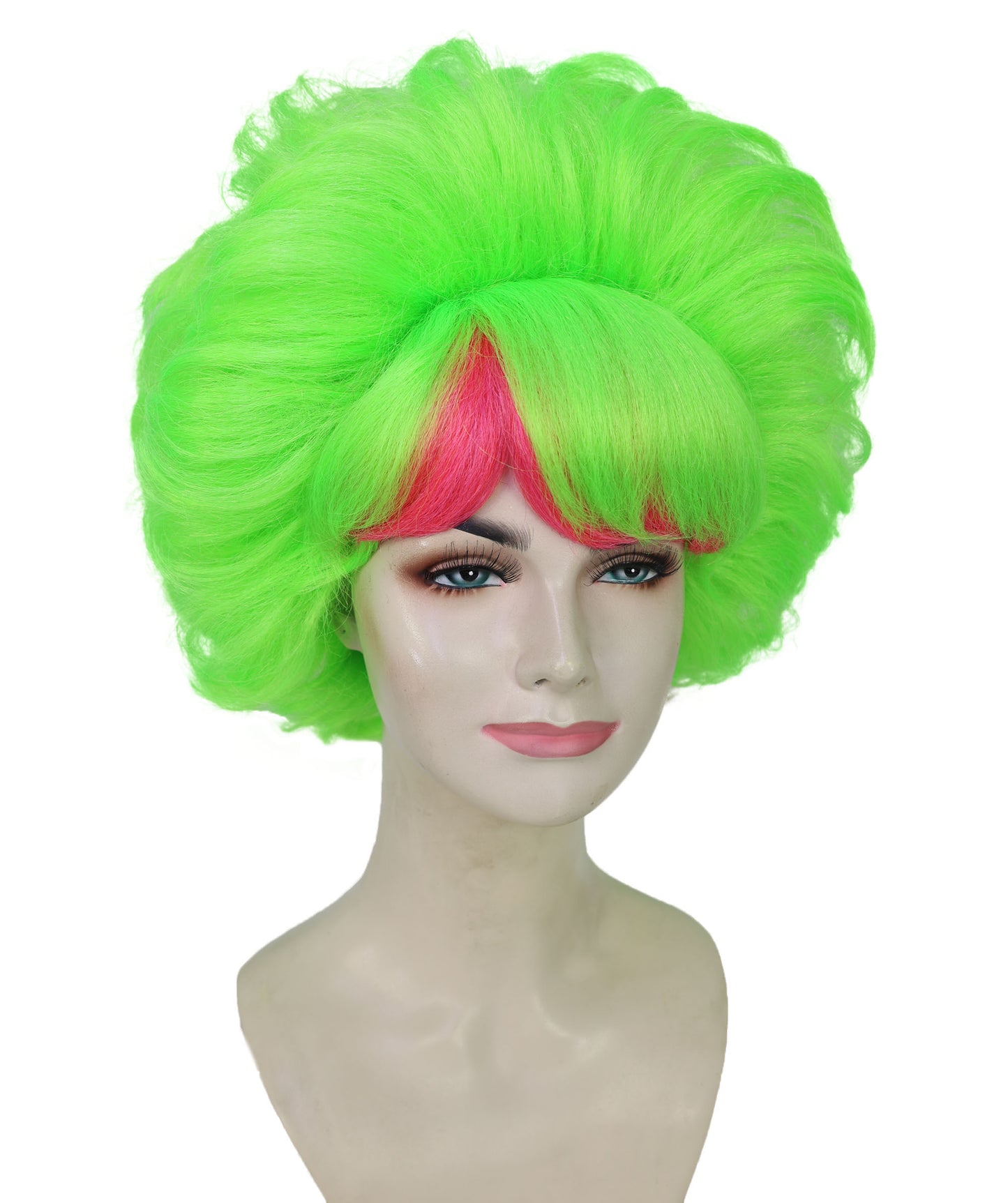80’s Pop Neon and Pink Wig for Women | Short Flip Rave Punk Hair | Retro Halloween Party Accessory
