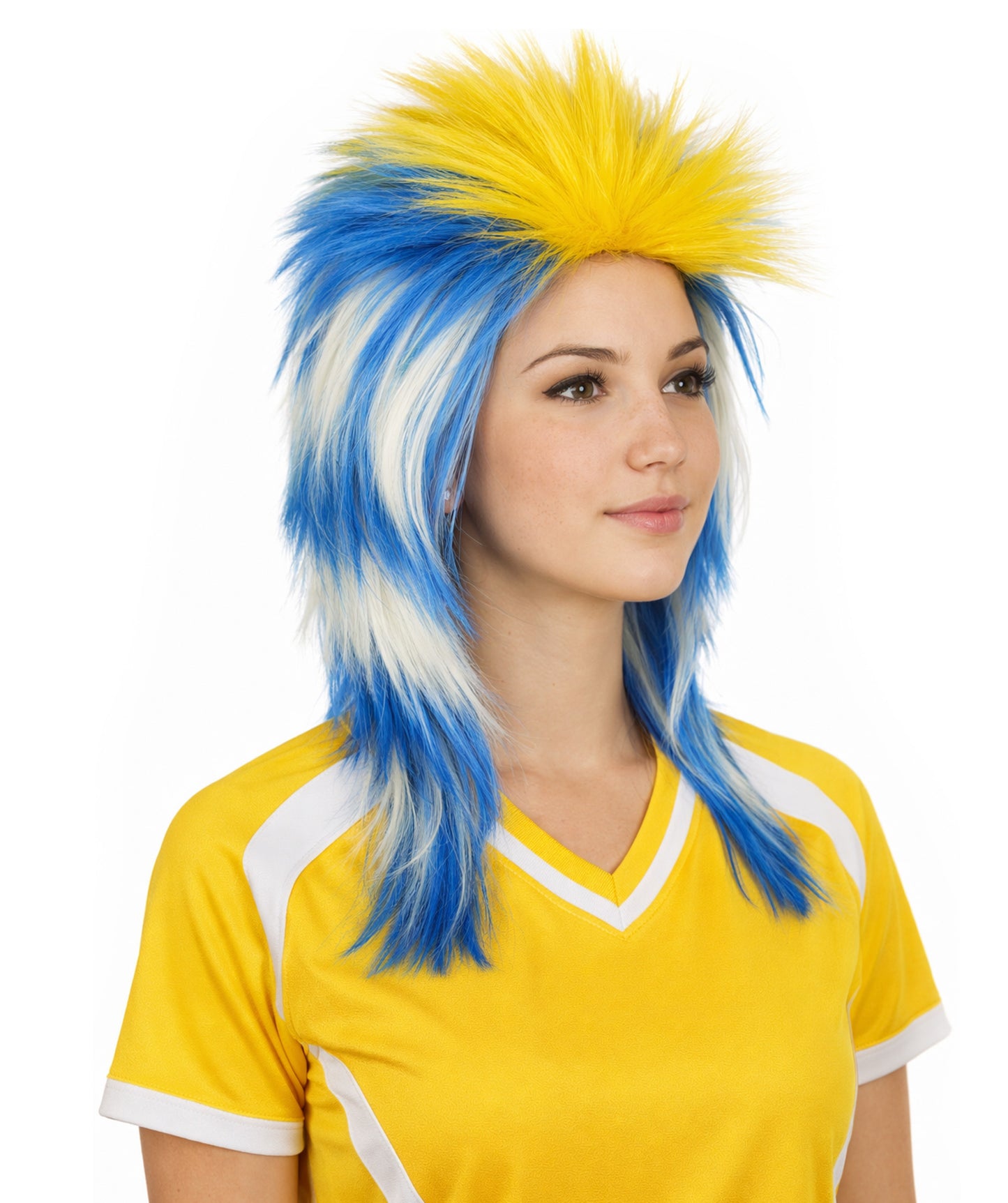 Uruguay Flag Sports,80's Mullet Wig | Premium Breathable Capless Cap