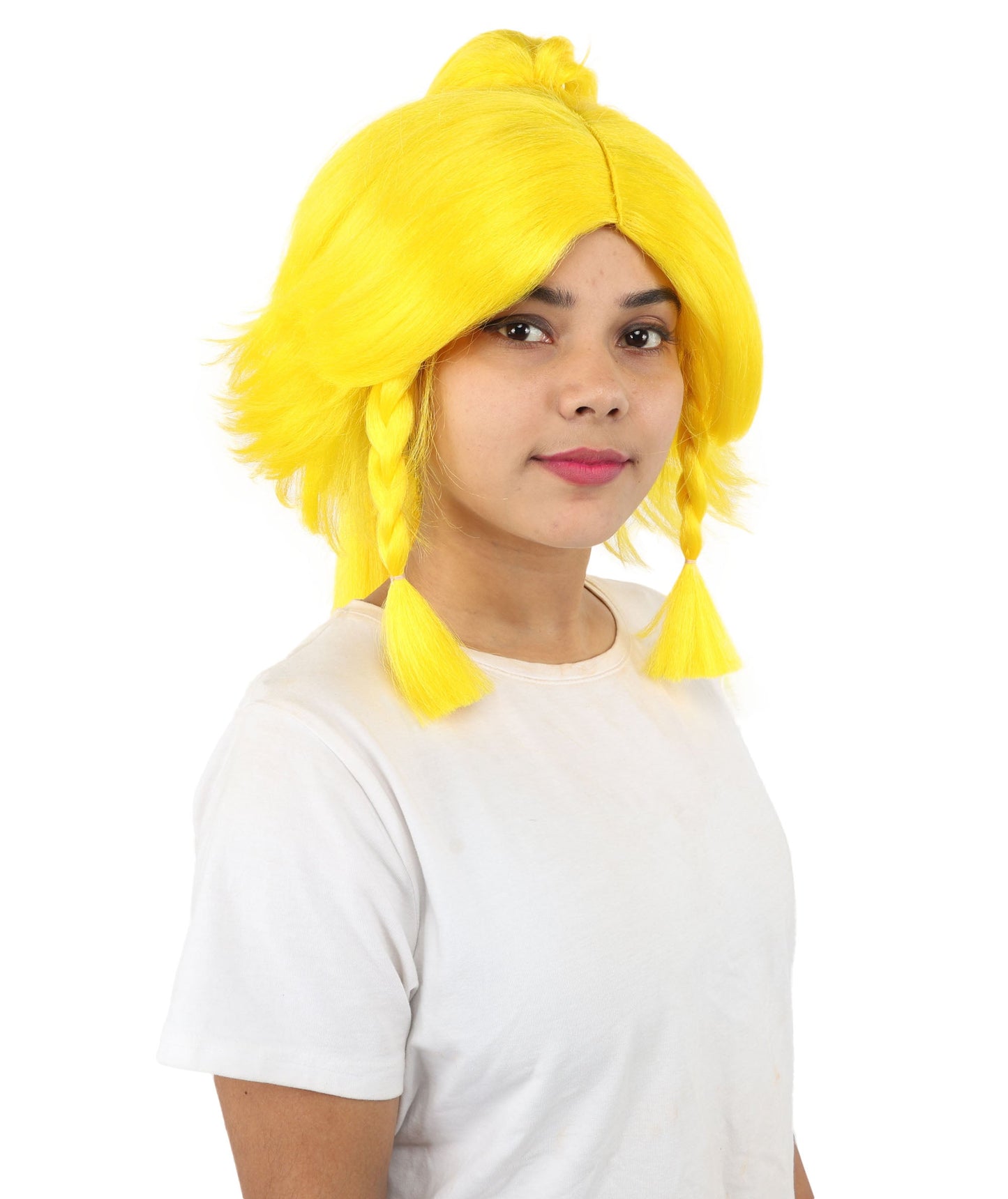 HPO Adult Women's Alien Nature Spirit Hair | Multiple Color Options | Soft Textured Bob with Beaded Braids, Heat Resistant Synthetic Fiber & Breathable Mesh | Halloween, Fantasy Roleplay, Themed Party, Theater & Carnival