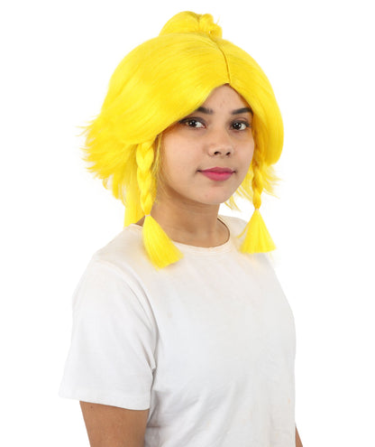HPO Adult Women's Alien Nature Spirit Hair | Multiple Color Options | Soft Textured Bob with Beaded Braids, Heat Resistant Synthetic Fiber & Breathable Mesh | Halloween, Fantasy Roleplay, Themed Party, Theater & Carnival