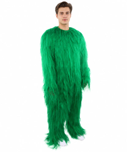 HPO Unisex Extreme Hairy Person Costume, Mask and Bundle - Full-Body Hair Suit Extra-Long Ash Brown Costume Wig for Halloween, Cosplay & Parties