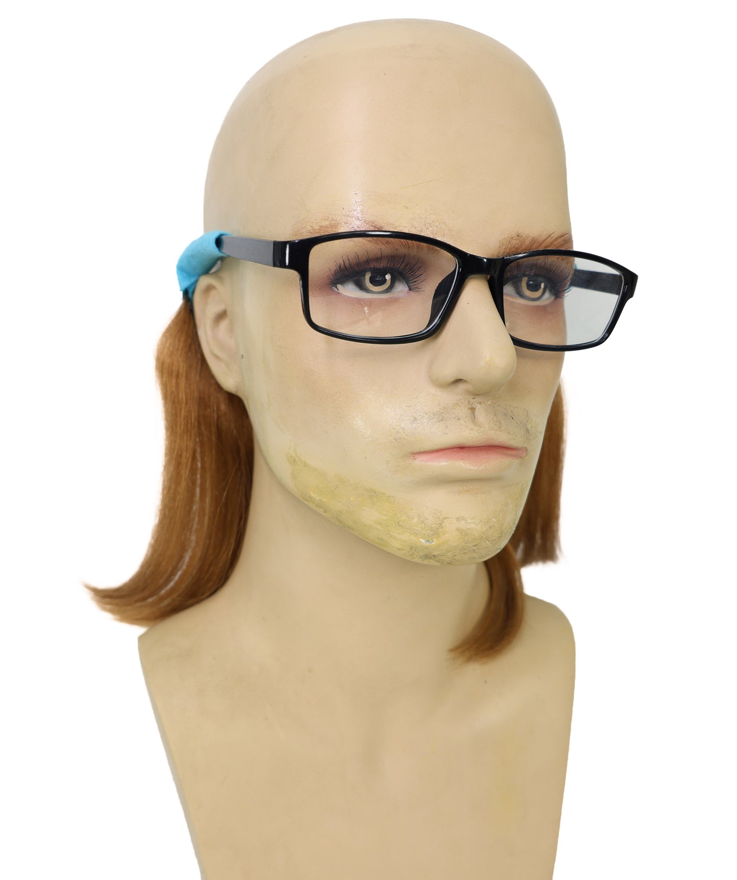 70s 80s Mullet Wig with Eyewear Retainer | Retro Costume Hairpiece for Men and Women | Synthetic Lightweight Party Accessory for Festivals and Theme Events