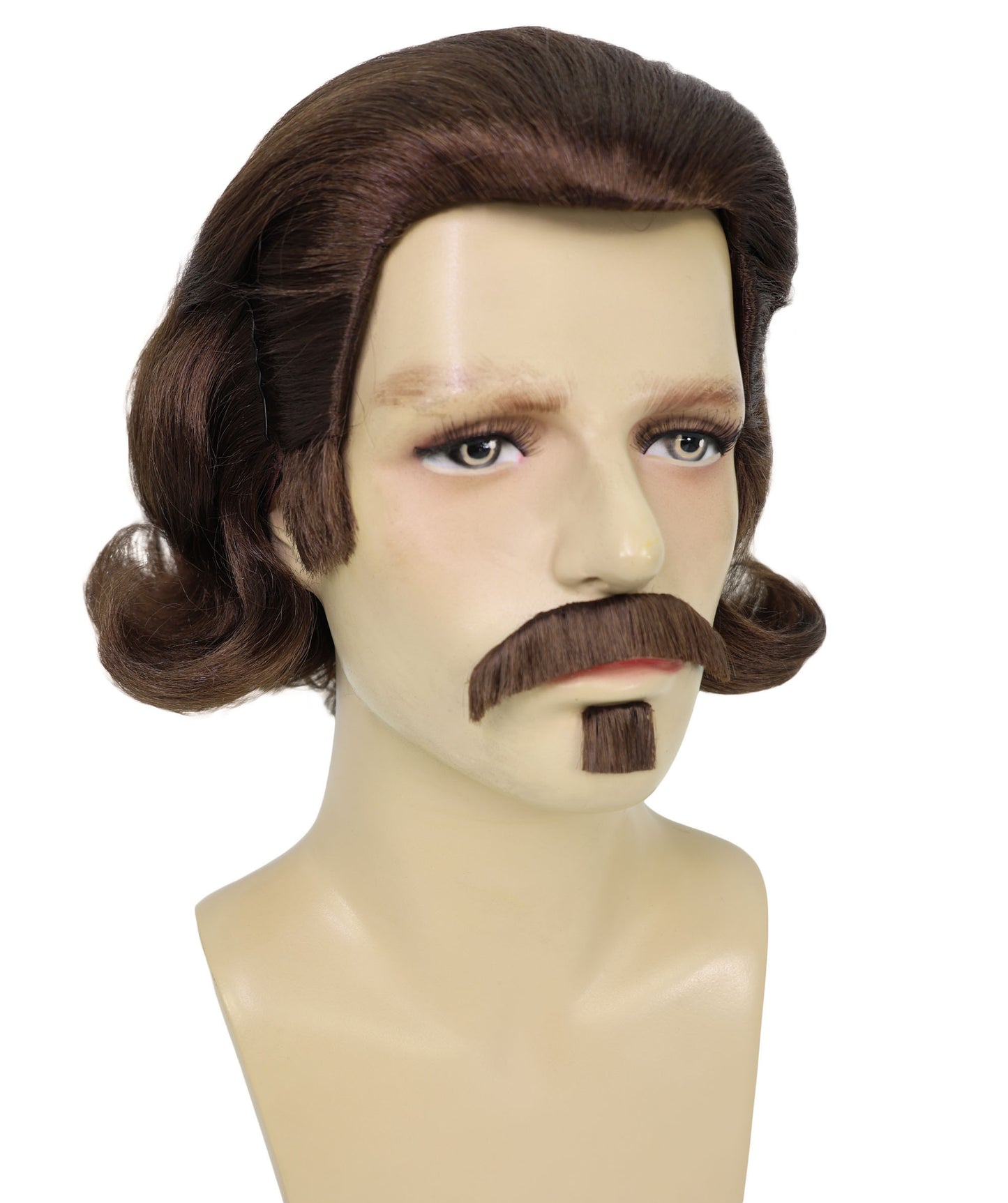 Men's Black Slick Back Dutch Van Der Linde Wig – Red Dead Redemption Inspired Costume Wig for Cosplay & Halloween – Realistic Long Curly Slick Back Hair Wig for Men