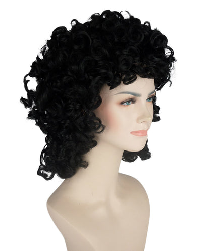 HPO Women's Medium Curly Olympian Lady Wig Collection | Fancy Halloween Wigs | Premium Breathable Capless Cap