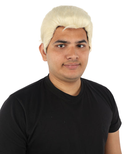 HPO Men's Side Swept Undercut Wig | Short Brown Texture with Tapered Sides, Heat Resistant Synthetic Fiber & Breathable Net | Halloween, Space Ranger Cosplay, Sci-Fi Theme Party & Roleplay