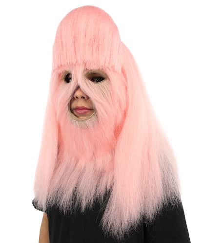 HPO Teen Extreme Hairy Person Costume Bundle & Mask Set - Full-Body Hair Suit Extra-Long Costume Wig for Halloween, Cosplay & Parties - Multiple Color Options