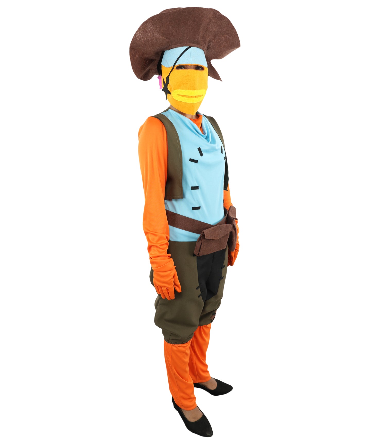 HPO Women's Fish Character Style Costume – Multicolor Outfit with Matching Cap and Belt | Theme Party & Cosplay Presentation Wear