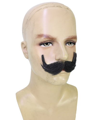 HPO Adult Men HANDLEBAR Tash – Multiple  Handlebar Mustache, Self-Adhesive Lightweight Synthetic Fiber Perfect for Cosplay and Themed Events