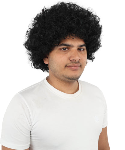 HPO Men's Afro Style Clown Wig with Standard Cap  | Flame-Retardant Synthetic Fiber | Ideal for Parties, Cosplay, and Themed Events