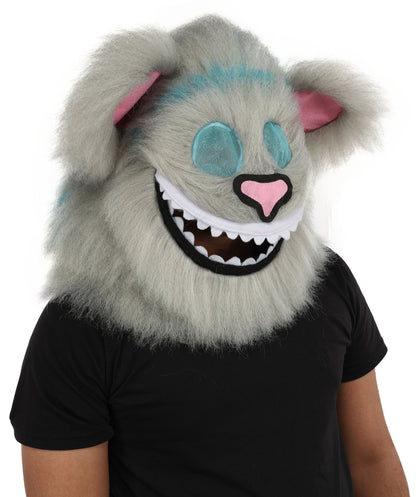 HPO Unisex Cat Mascot Aqua Blue & Ash Grey Animal Costume Bundle & Mask Set with Cap & Cloth – Striped Cartoon Character Body Suit | Outfit for Cosplay & Parties