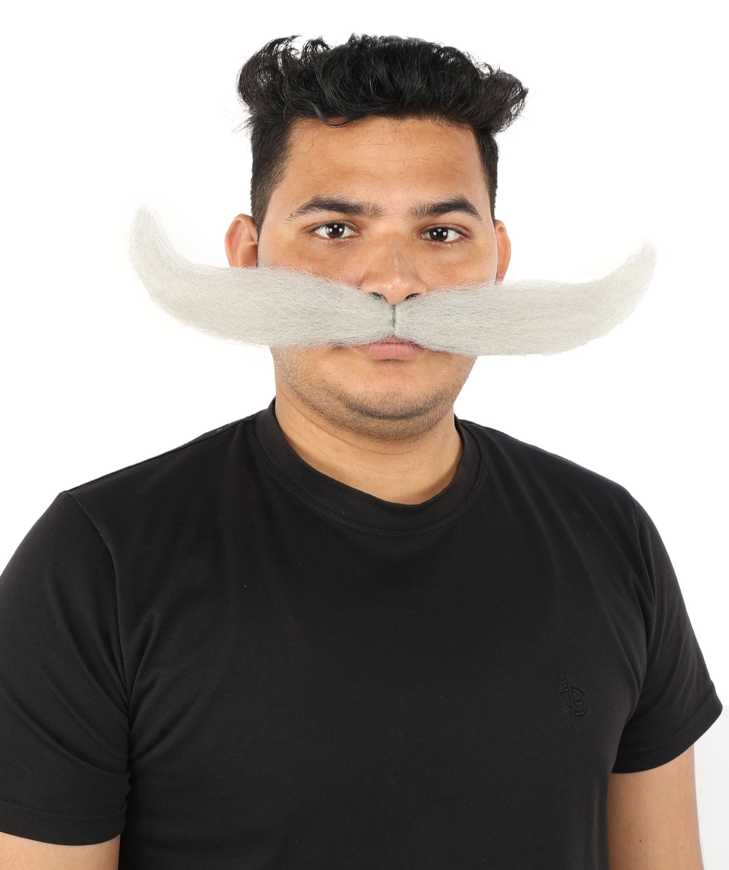 HPO Adult Men's Giant Mustache | Multiple Color Options | Self-Adhesive Fake Mustache | Realistic Costume Facial Hair Accessory for Halloween, Parties & Roleplay