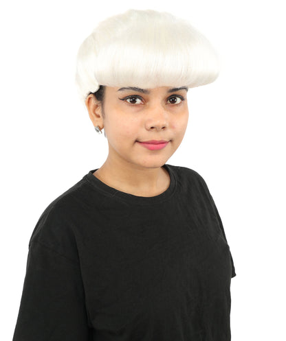 HPO Adult Women's Retro Pin-Up Wig | Multicolor Options, create of synthetic fiber, vintage curled bumper bangs with rolled back, breathable base | Party, Halloween, theater, drag, performance, costume events