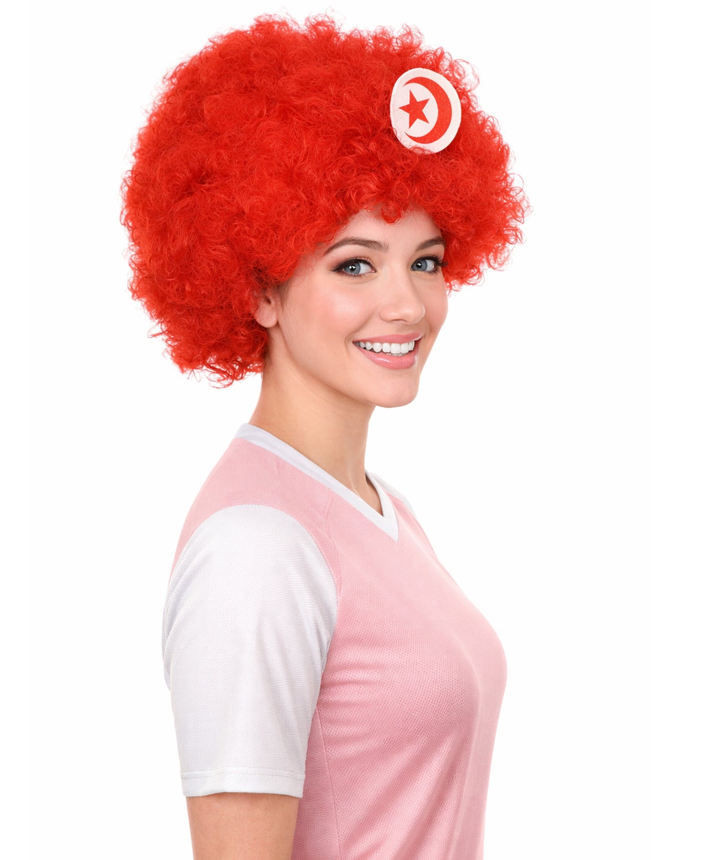 Tunisia Flag Sport Afro Halloween Wig