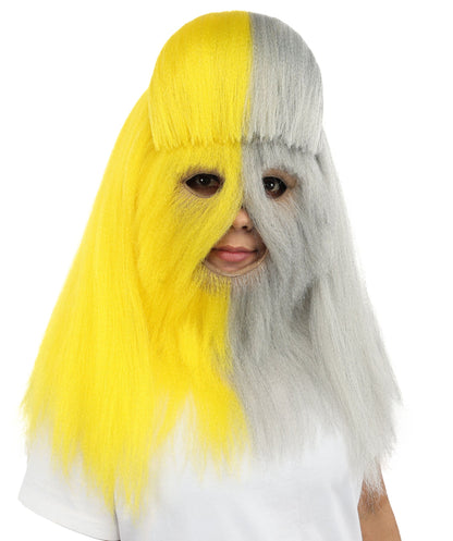 HPO Teen Extreme Hairy Person Two Part Costume, Mask and Bundle Set - Full-Body Hair Suit Extra-Long Costume Wig for Halloween, Cosplay & Parties - Multiple Color Options
