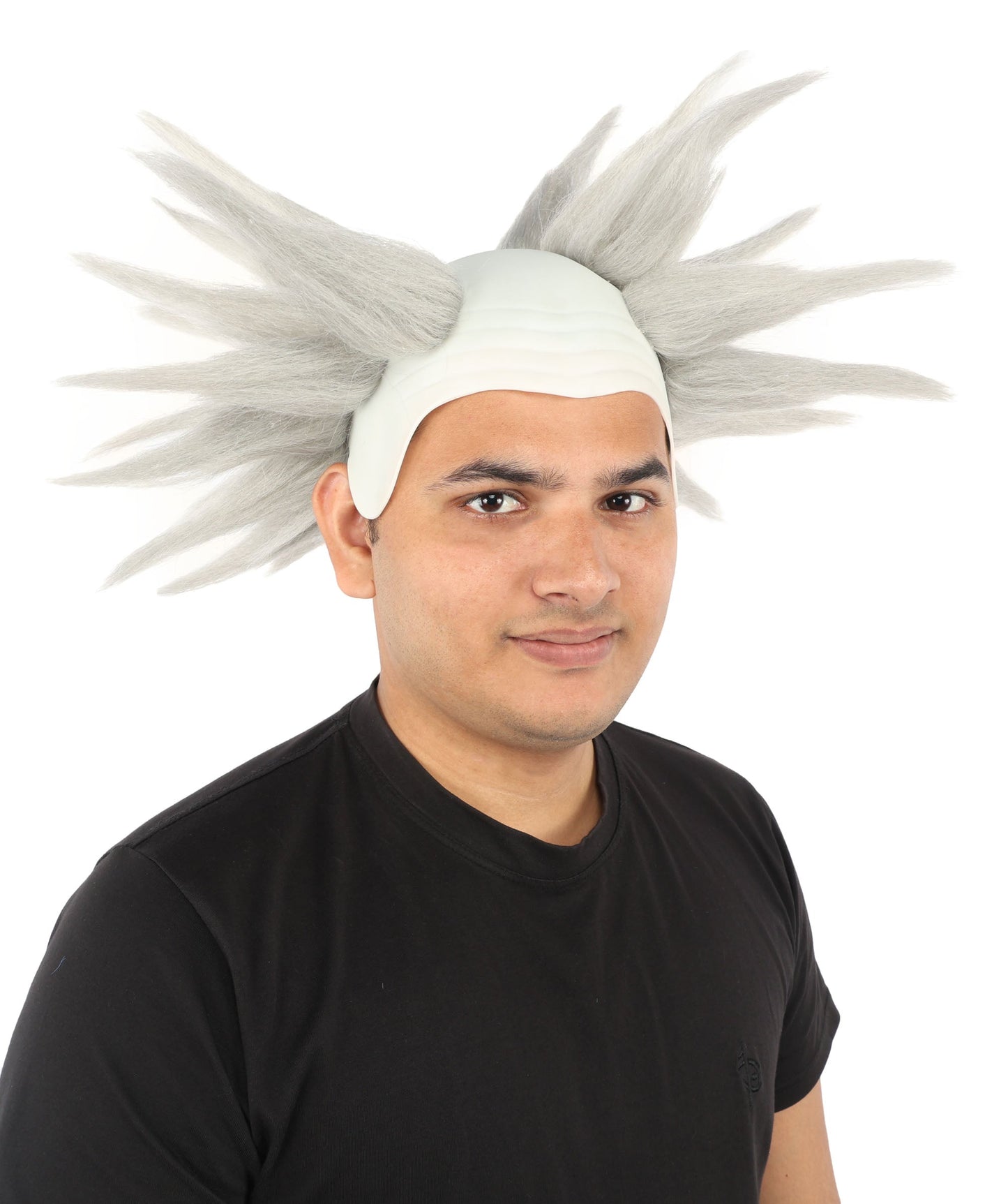 HPO Adult Men's Spiky Bald Illusion Wig | Multiple Color Options  |  Two-tone vibrant hue, create of synthetic fiber, stiff spiked volume, integrated forehead piece | Party, Halloween, theater, drag, performance, costume events